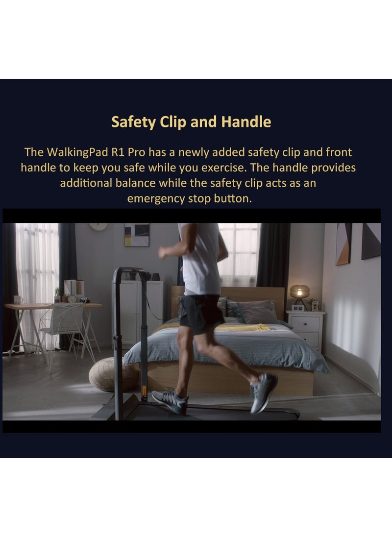 KINGSMITH - WalkingPad R1 Pro Treadmill Foldable Running Walking Pad with Remote Control | speed 0.5-10 km/h | Walking in the Office, Home |Quiet Operation | English Version, Black - Image 1
