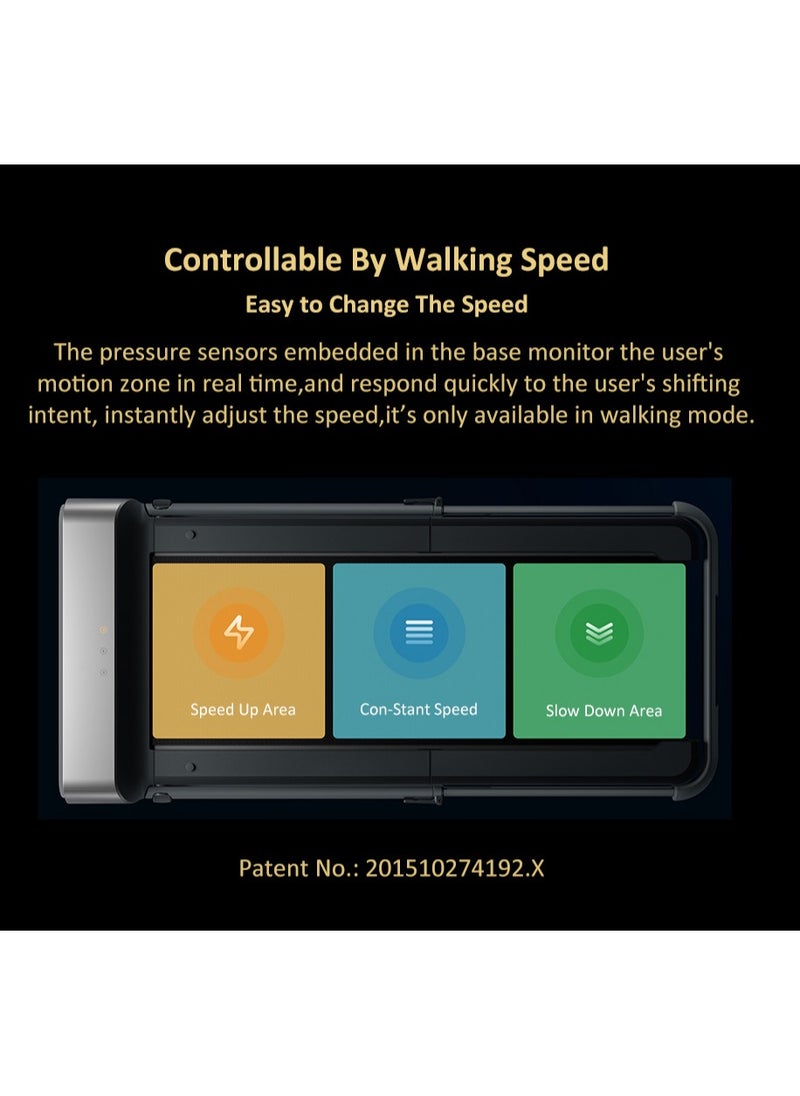 KINGSMITH - WalkingPad R1 Pro Treadmill Foldable Running Walking Pad with Remote Control | speed 0.5-10 km/h | Walking in the Office, Home |Quiet Operation | English Version, Black - Image 1