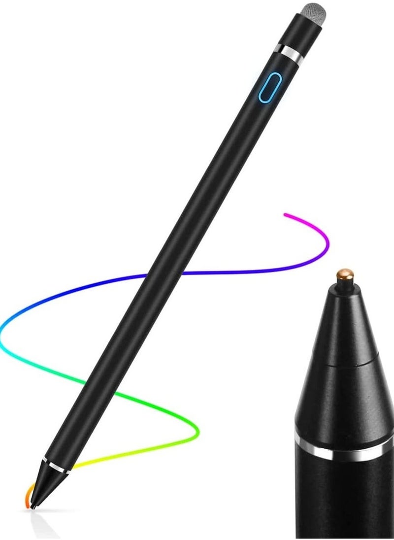 BGM Stylus Pens for Touch Screens, 1.45mm High Precision and Sensitivity Point IPad Pencil Fine Point Active Smart Digital Pen for Tablet Work at iOS and Android Touch Screen (Black)  - Image 1
