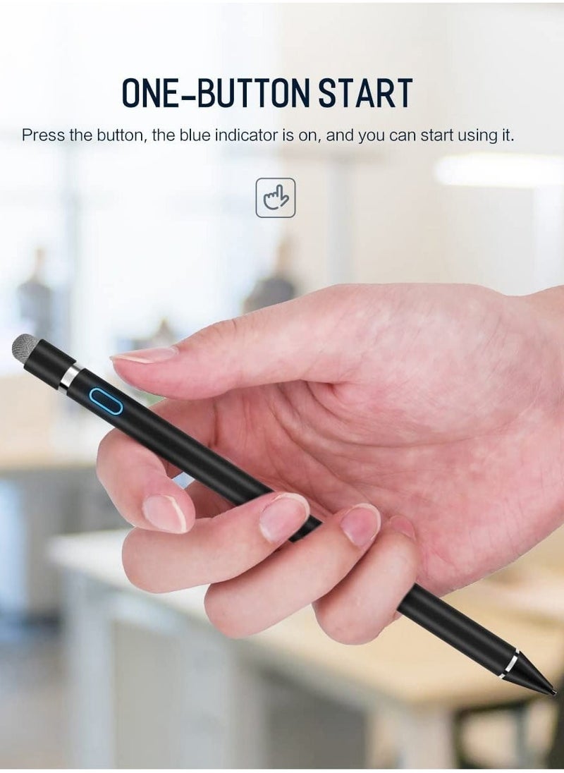 BGM Stylus Pens for Touch Screens, 1.45mm High Precision and Sensitivity Point IPad Pencil Fine Point Active Smart Digital Pen for Tablet Work at iOS and Android Touch Screen (Black)  - Image 5