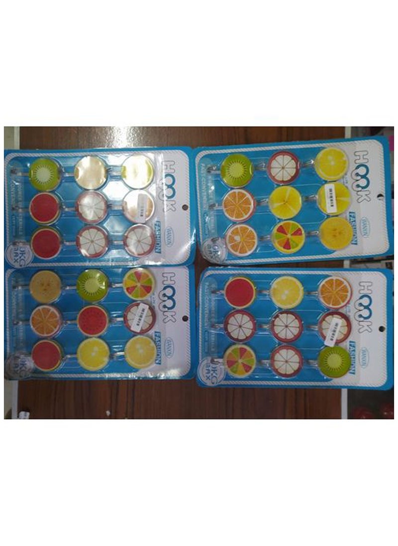 Hooks Wall Mounted With Plastic Fruits Design And Self Adhesive Set Of 9 Pieces  - Image 5