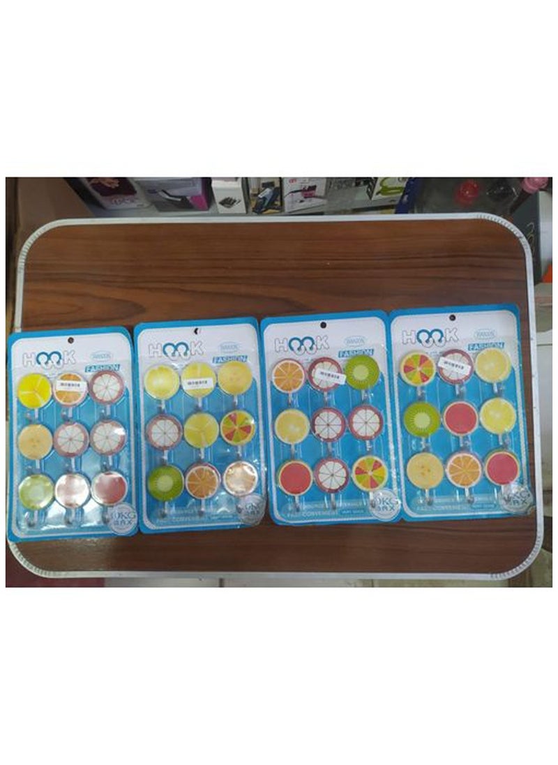 Hooks Wall Mounted With Plastic Fruits Design And Self Adhesive Set Of 9 Pieces  - Image 4