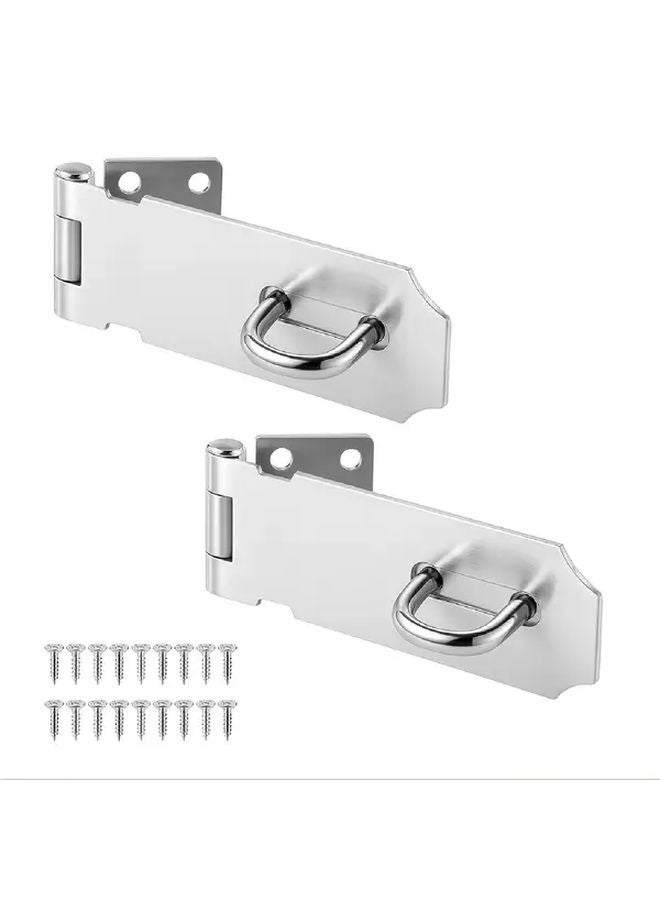 4 Inch Heavy Duty Stainless Steel Door Lock Hasp Brushed Finish Gate Cabinet Shed - Image 1