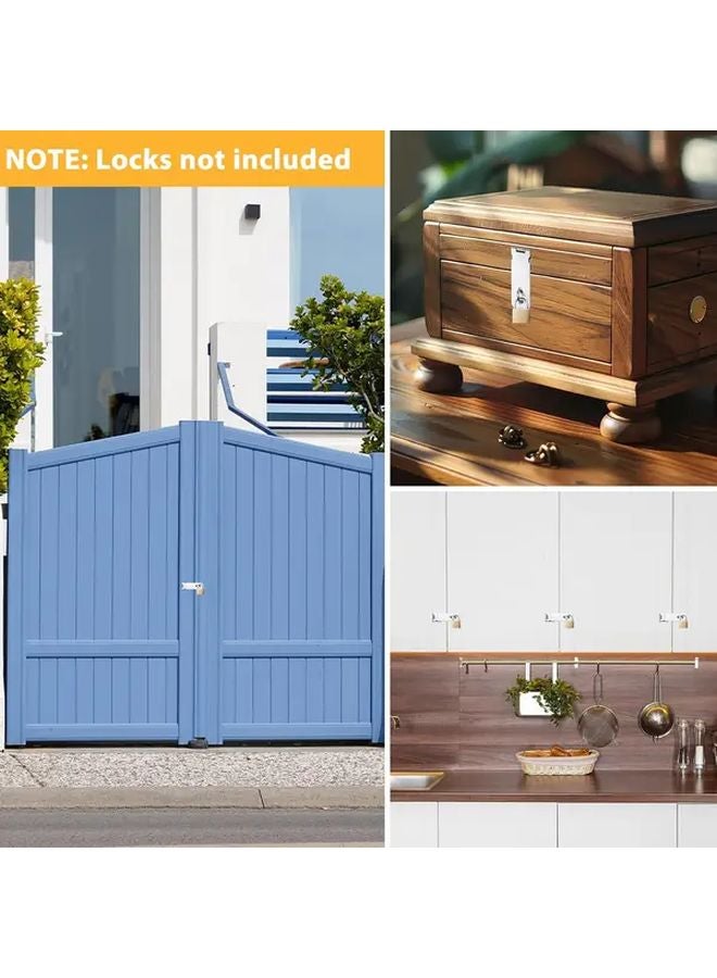 4 Inch Heavy Duty Stainless Steel Door Lock Hasp Brushed Finish Gate Cabinet Shed - Image 3