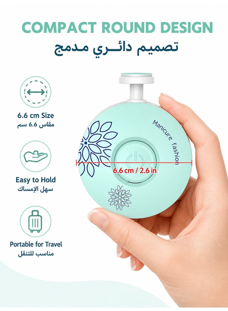 ليزيتشو Baby Nail Trimmer,Baby Nail Clippers Electric Baby Nail Trimmer آمنة للطفل حديث الولادة أصابع الأصابع الرعاية الأظافر تقطيع مجموعة بولندية 6 رؤوس طحن تعمل بطارية AAA (البطارية غير مدرجة) - Image 5