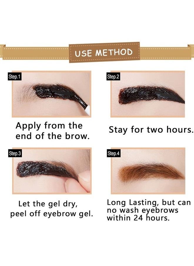 wenfeng - 2 PCS Tattoo Peel Off Eyebrow Gel Tint,Semi Permanent Tattoo Brow Peel Off Tint Gel,3 Days Long-Lasting Waterproof Eyebrow Tattoo Makeup,Waterproof,Easy Application(103 Gray Brown) - Image 1