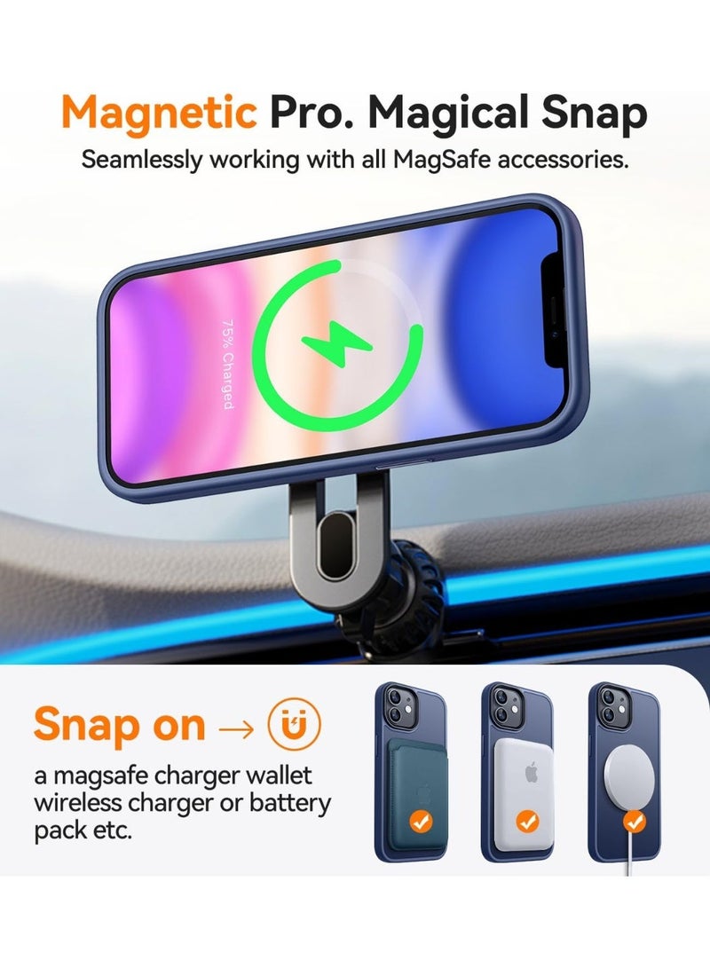 أكاليكس جراب مغناطيسي لهاتف آيفون 11 برو ماكس [مقاوم للصدمات ونحيف]، غطاء خلفي صلب شفاف مع حماية فائقة |أزرق داكن - Image 4