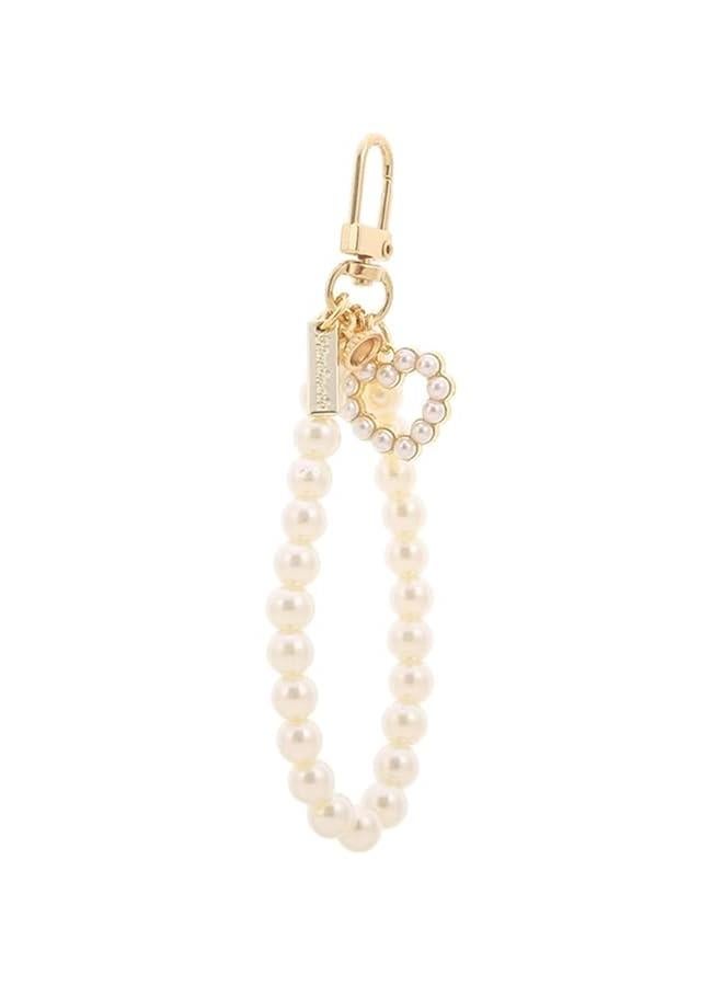 Gold Women's Imitation Pearl Chain Key Chain Backpack Key Pendant Accessories Key Ring Charm Gifts,Love Heart Women's Keyrings and Keychains,Accessories, Women - Image 1