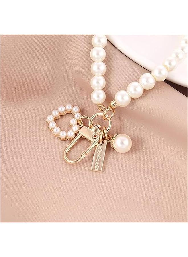 Gold Women's Imitation Pearl Chain Key Chain Backpack Key Pendant Accessories Key Ring Charm Gifts,Love Heart Women's Keyrings and Keychains,Accessories, Women - Image 3