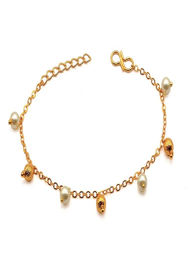 JHB Gold plated Brass Beads Hand Bracelet for Women - Image 2