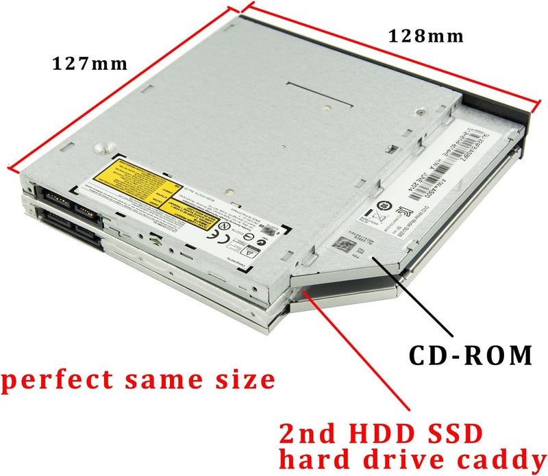 HIGHFINE Universal 9.5mm SATA to SATA 2nd SSD HDD Hard Drive Caddy Adapter Tray Enclosures for DELL HP Lenovo ThinkPad ACER Gateway ASUS Sony Samsung MSI Laptop - Image 5