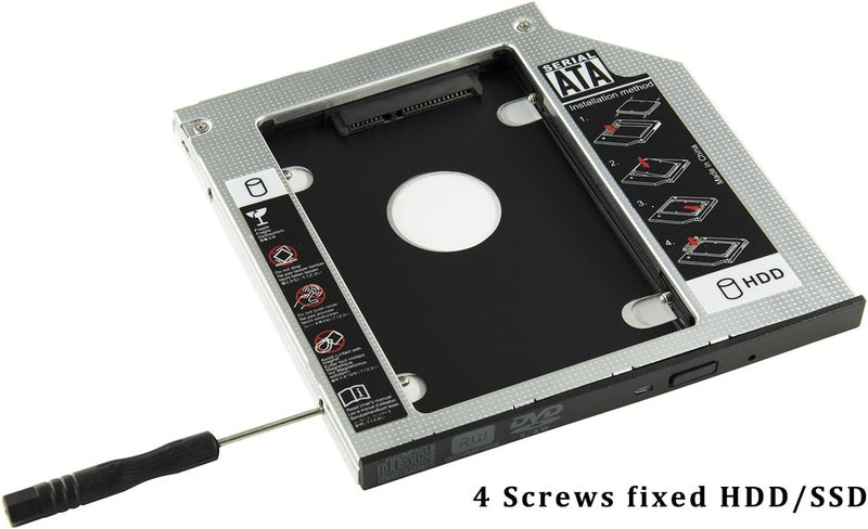 HIGHFINE Universal 9.5mm SATA to SATA 2nd SSD HDD Hard Drive Caddy Adapter Tray Enclosures for DELL HP Lenovo ThinkPad ACER Gateway ASUS Sony Samsung MSI Laptop - Image 2