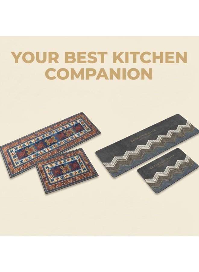 سجادة أرضية هندسية للمطبخ، بساط بسيط وطويل للحمام ومدخل المنزل، مضادة للانزلاق – مناسبة للبيع بالجملة والتصدير - Image 1