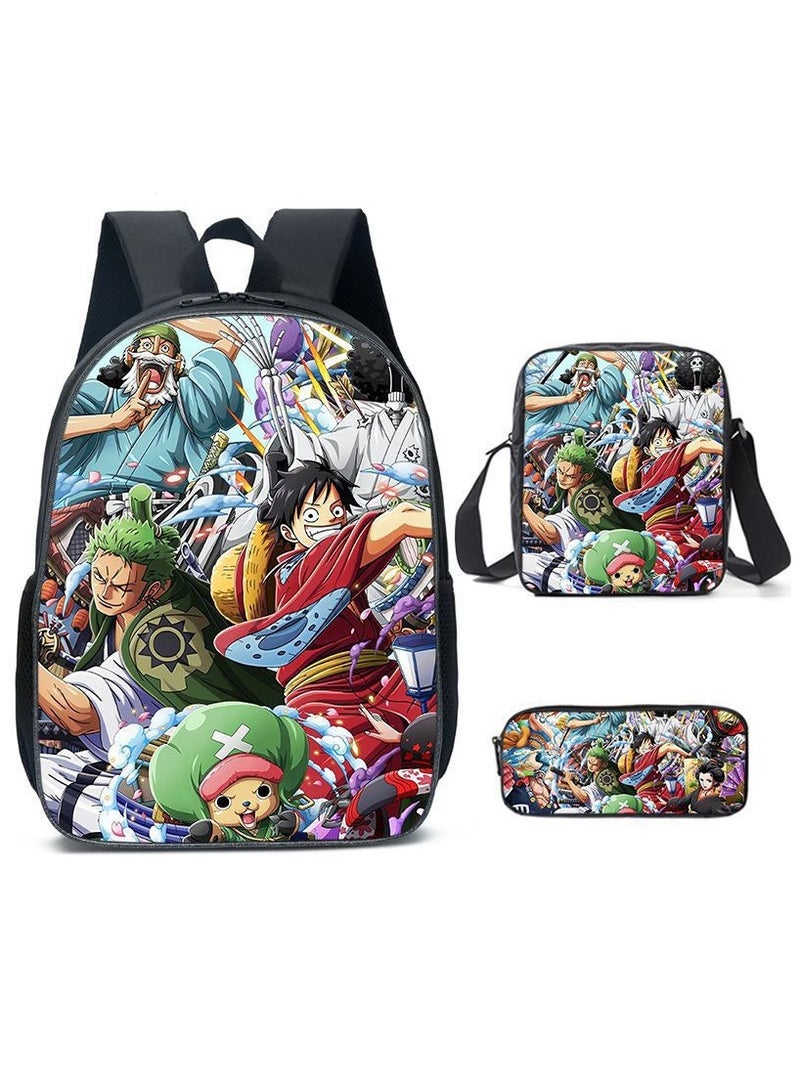 New Cartoon Animation Backpack For Primary And Secondary School Students Three-Piece Set 29*16*42cm