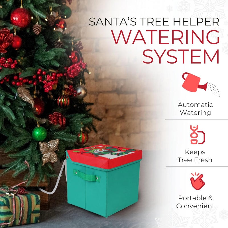 UpBloom Santa's Tree Helper Automatic Christmas Tree Watering System with Enhanced Liner, Waterer Disguised as a Present/Gift Box - Blends in with Christmas Ornaments and Presents - Image 5