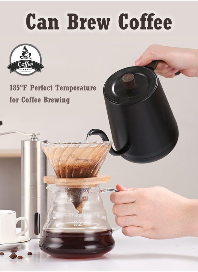 Arabest Electric Gooseneck Kettle，1000w Eletcric Water Kettle With Temperature Control，0.8l Tea Coffee Kettle Pot Fast Boiling, 304 Stainless Steel, Constant Temperature  - Image 4