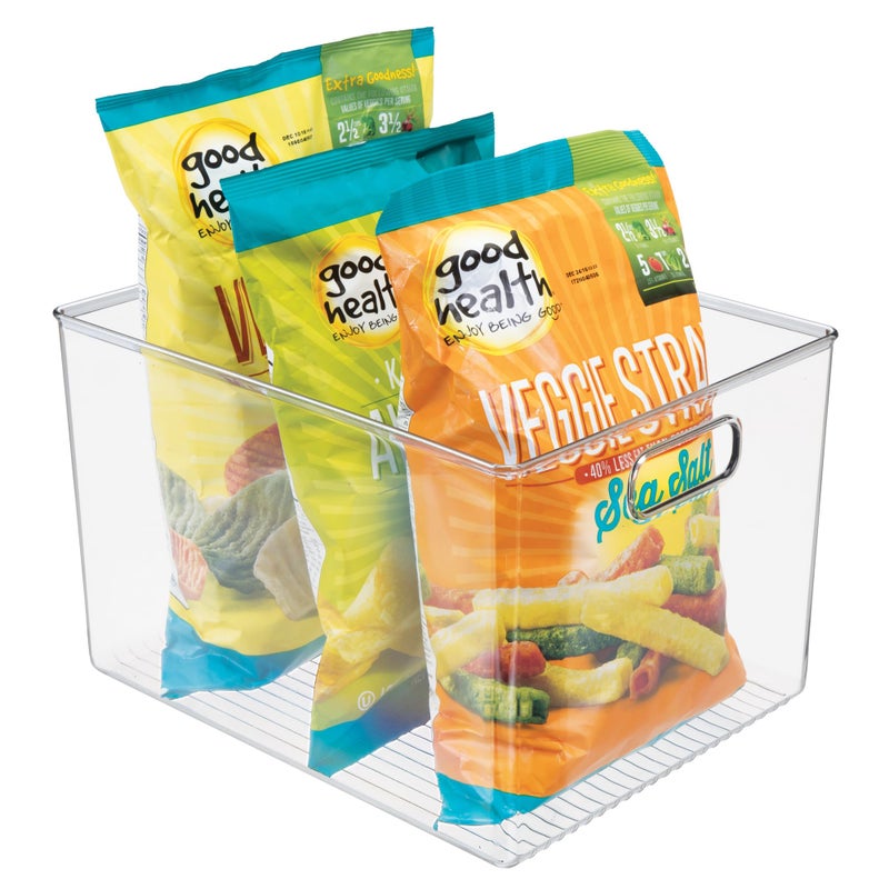 IDesign Linus MultiPurpose Storage Bin with Handles for Kitchen Pantry Cabinet Nursery Crafts 12 x 10 x 8 Clear - Image 2