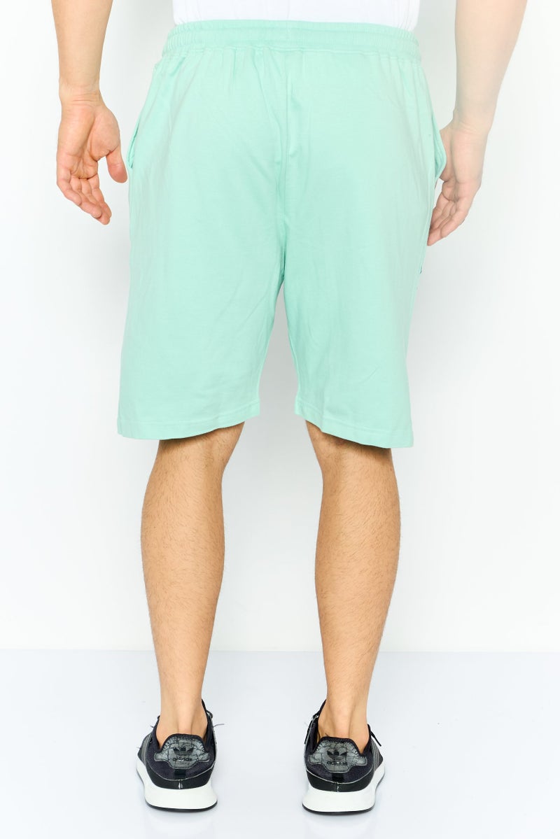 Cambridge Men Brand Logo Basic Shorts, Aqua Green - Image 4