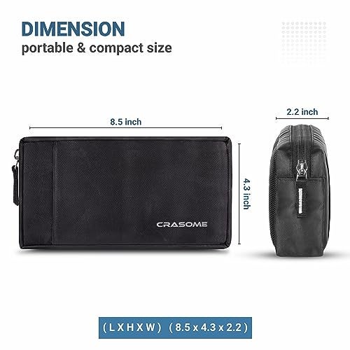 CRASOME Polyester Storage Organizer Gadget Pouch for USB Cable, Earphone, Power Bank, Charger, Hard Disk, Pen Drive, Travel Gadgets Organiser Bag, Laptop Charger Pouch (Black Pack of 2) - Image 5