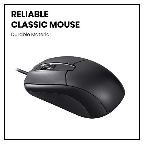 Perixx PERIMICE-209 3 Button USB Wired Mouse - Optical - 1000 DPI - 5.9 Ft Cable - Black - Image 2