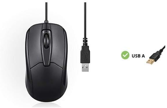 Perixx PERIMICE-209 3 Button USB Wired Mouse - Optical - 1000 DPI - 5.9 Ft Cable - Black - Image 4