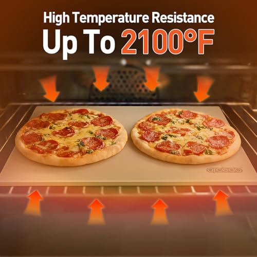 Arcedo Pizza Stone for Grill 20 x 13.5 Inch, Rectangular Large Baking Stone for Bread Thermal Shock Resistant BBQ Grilling Pizza Pan Cordierite Oven Cooking Pan With PE Scraper - Image 3