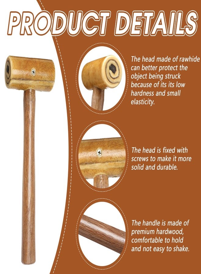 Leriton Natural Rawhide Mallet Tool, Rawhide Leather Hammer, Cowhide Carving Tool for Repairing Ring Handles, Jewelry Making, Leather Processing, Woodworking, DIY Handmade Tools 11.2 Inch - Image 3