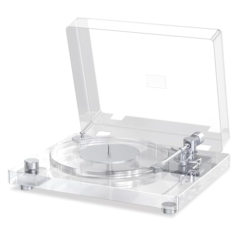 MEKNIC Vintage Vinyl Record Player, Bluetooth 5.3 Turntable with Built-in Preamp, Carbon Fiber Tonearm, Acrylic Anti-Vibration Platter, Dual Speed 33/45 RPM, RCA & SPDIF Optical Outputs, Dust Cover - Image 1