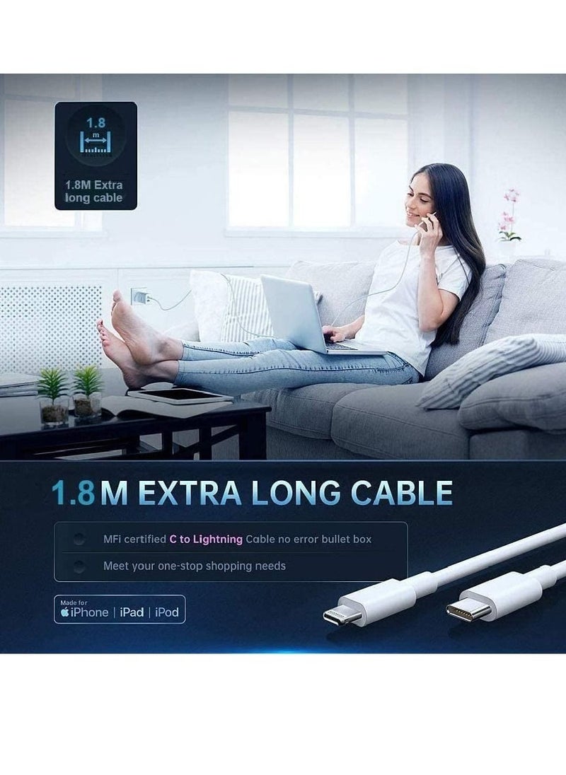 Generic - 【Apple MFi Certified】 USB-C to Lightning Cable 20W, 2 Pack 6.6FT Power Delivery Fast Charging Data Sync Type C PD Quick Charger Compatible with iPhone 12/12 Pro/11/XS/XR/X 8/iPad/AirPods Pro - Image 1