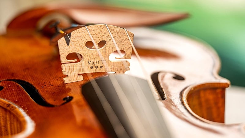 Viotti Violin Bridge 4/4: Finer Grade Solid Maple Violin Bridge, Pre-Cut & Pre-Fitted to Fit Most 4/4 Violins, Crafted by Highly Skilled Experts for Sharper Sound, Volume, Beauty & Clarity - Image 5