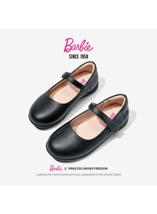 Barbie Babi Children's Shoes, Girls' Spring And Autumn Single-lined Black Leather Shoes, Student Campus Classic Performance Leather Shoes Da6563, Black, Size 36 - Image 4