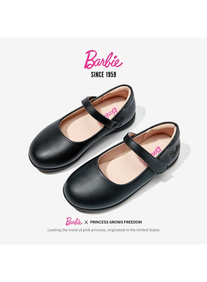 Barbie Babi Children's Shoes, Girls' Spring And Autumn Single-lined Black Leather Shoes, Student Campus Classic Performance Leather Shoes Da6563, Black, Size 36 - Image 3