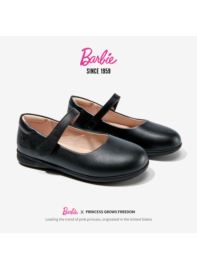 Barbie Babi Children's Shoes, Girls' Spring And Autumn Single-lined Black Leather Shoes, Student Campus Classic Performance Leather Shoes Da6563, Black, Size 36 - Image 5