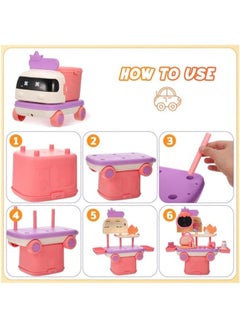Toyzey 2 in 1 Pretend Play Car Toy Set Children Makeup Game Toy with 2 Forms Can be Freely Transformed  - Image 3