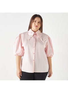 2Xtremz 2Xtremz Embellished Shirt with Puff Sleeves  - Image 3