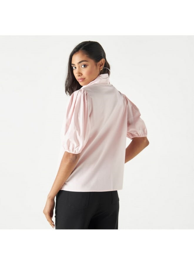 2Xtremz 2Xtremz Embellished Shirt with Puff Sleeves  - Image 4