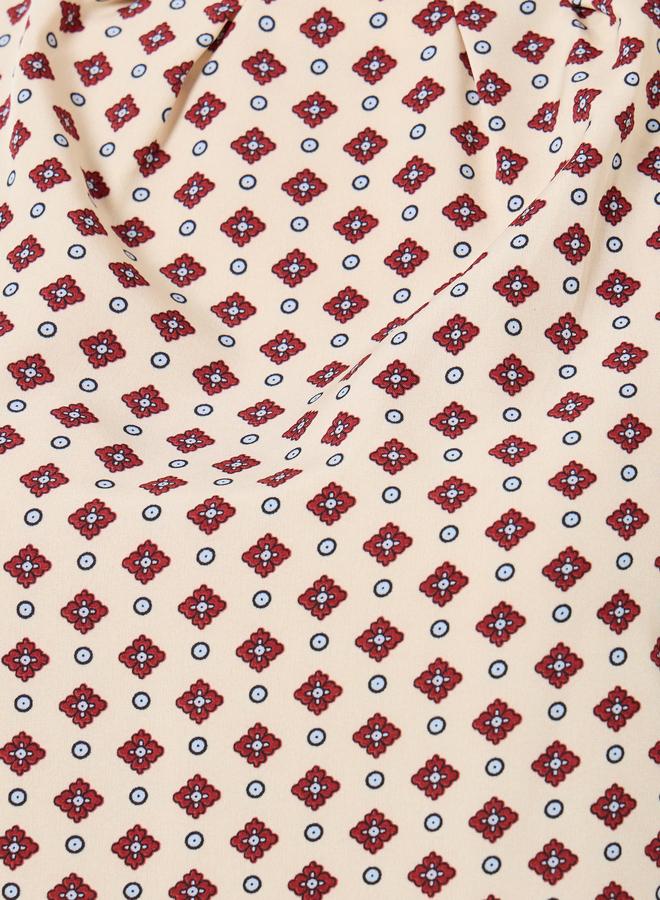 Take Two All-Over Printed Mock Neck Puff Sleeve Top - Image 4