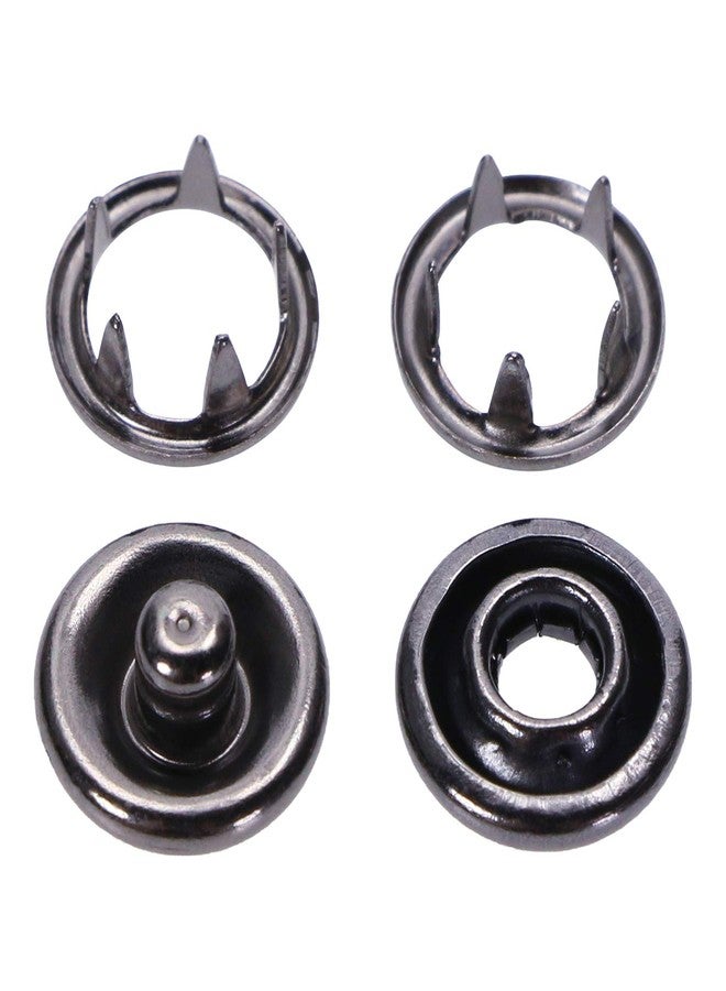 ONLYKXY 50 Sets 9.5mm Snap Buttons, Metal Ring Snaps, Snap Fasteners Kit, Hollow Prong Buckle (Black) - Image 1