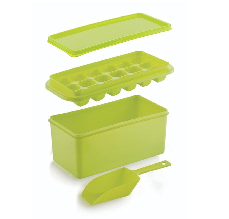 Tekzie Ice Tray with Lid, Container & Scoop, 18 Pcs Ice Cube Moulds (Any One Color Will Be Sent You as Per Availability) - Image 2