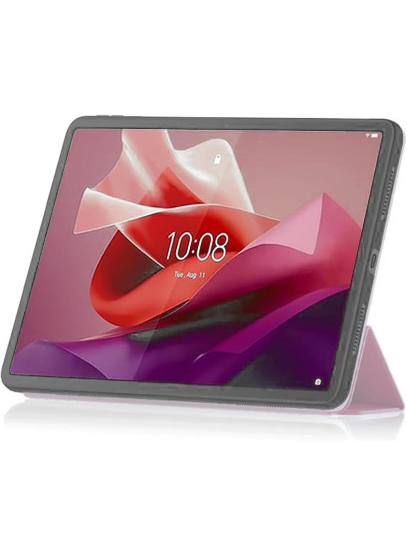 Case Compatible with Lenovo Tab P12 (12.7 inch) 2023 (TB370FU/TB371FU) Stand Function, Smart Cover with Auto Sleep Wake, Protective Case in Tpu Anti-Scratch - Pink - Image 3