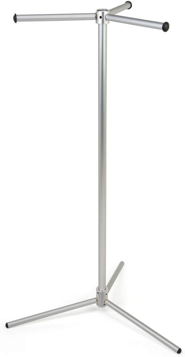 Displays2go Displays2go ThreeWay Straight Arm Garment Rack Portable Aluminum  - Image 1