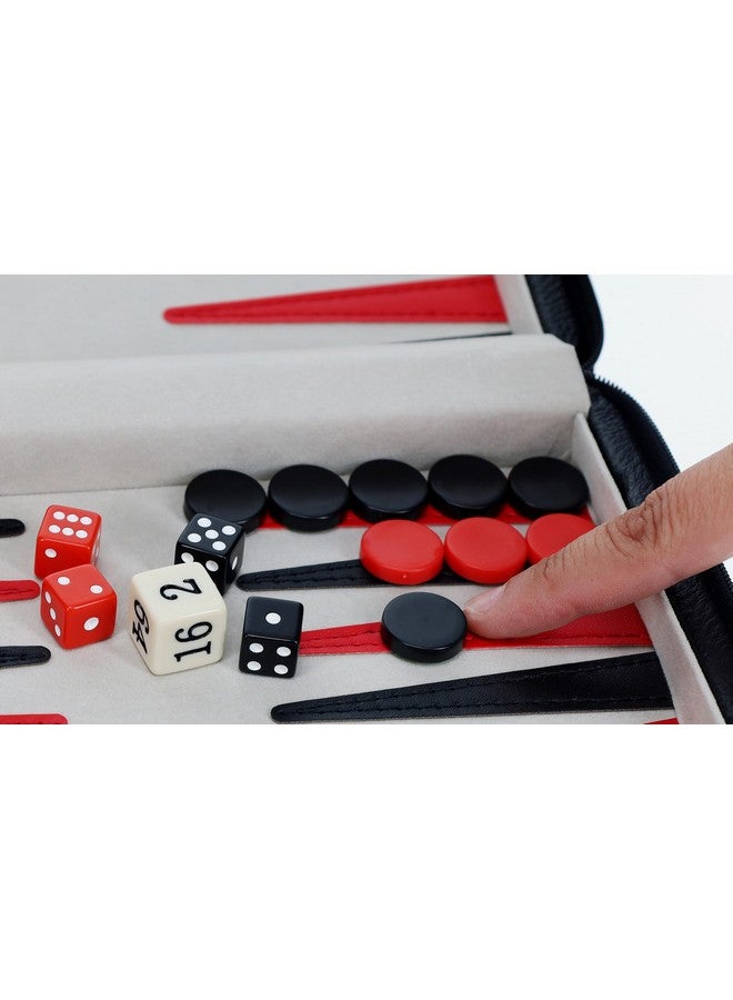 WE Games Magnetic Premium Backgammon Board Game Set, Black Travel Sized Backgammon Game, Classic Strategy Game for Families, Includes Carrying Leatherette Case Magnetic Chips, Durable Design - Image 3