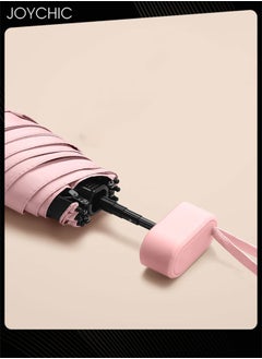 Joychic Women Mini Sunscreen Anti-ultraviolet Capsule Dual-use Umbrella for Sunny and Rainy days Folding Umbrella Pink  - Image 5