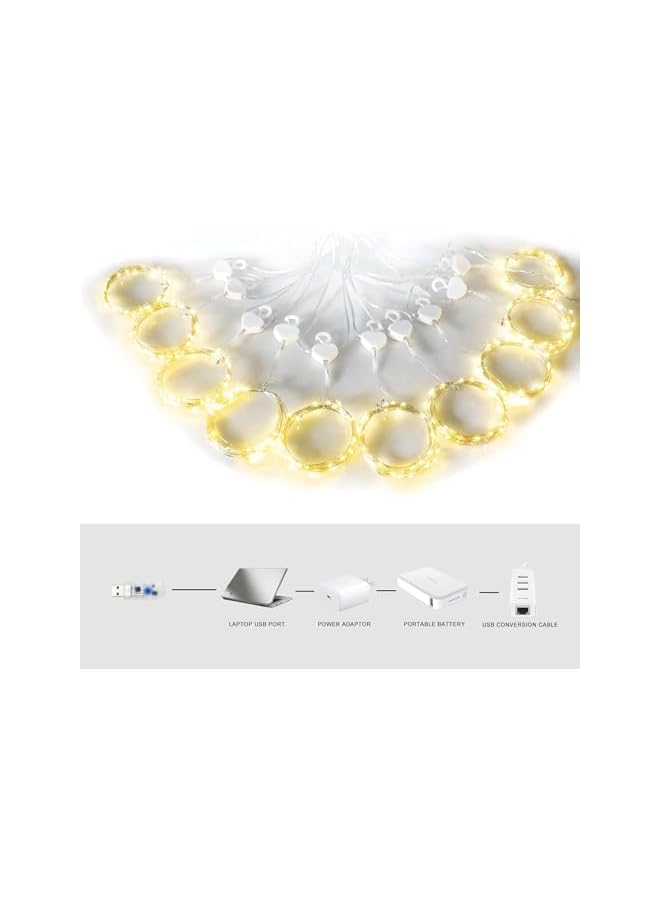 The Bros Window Curtain Fairy String Light 300 LED 8 Modes with Remote Control USB Powered 3x3M Waterproof Wedding Party Ramadan Home Garden Bedroom Outdoor Indoor Wall Christmas Decorations - Image 5