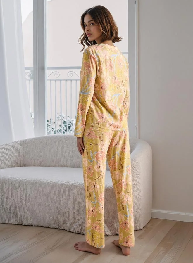 Splash FAV  Floral Print Pyjama Set for Women | Best Price UAE