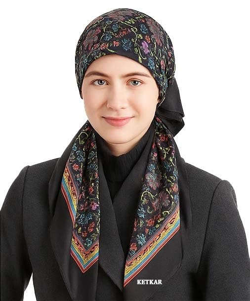 KETKAR Women’s Winter Woolen Fashion Scarves | Lightweight Floral Print Shawl & Wrap | Stylish Warm Muffler | Pack of 2_Black|Maroon - Image 2