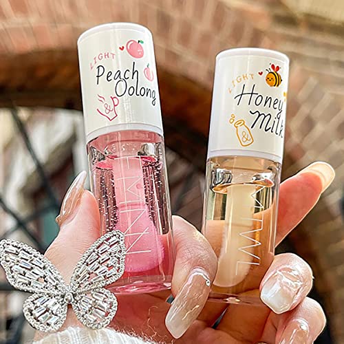 Alisesun 2Pcs Crystal Jelly Lip Oil Moisturizing Hydrating Lip Care Hydrating Lip Gloss Tinted Lip Balm, Long Lasting & Nourishing Lip Glow Oil, Non-sticky Fresh Texture - Image 1