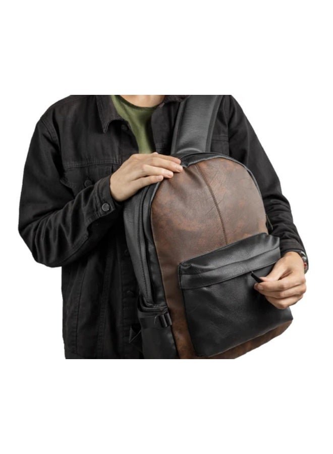 Durable leather backpack – suitable for university, office, and travel – brown * black - Image 2