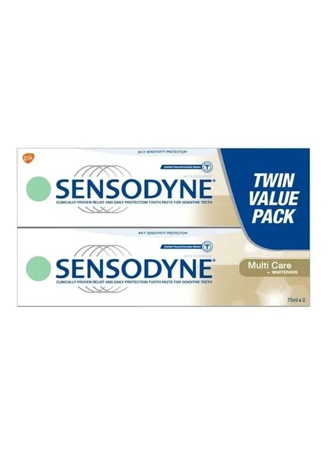 Sensodyne Multi Care & Whitening Toothpaste, Pack Of 2, 2X75ml 