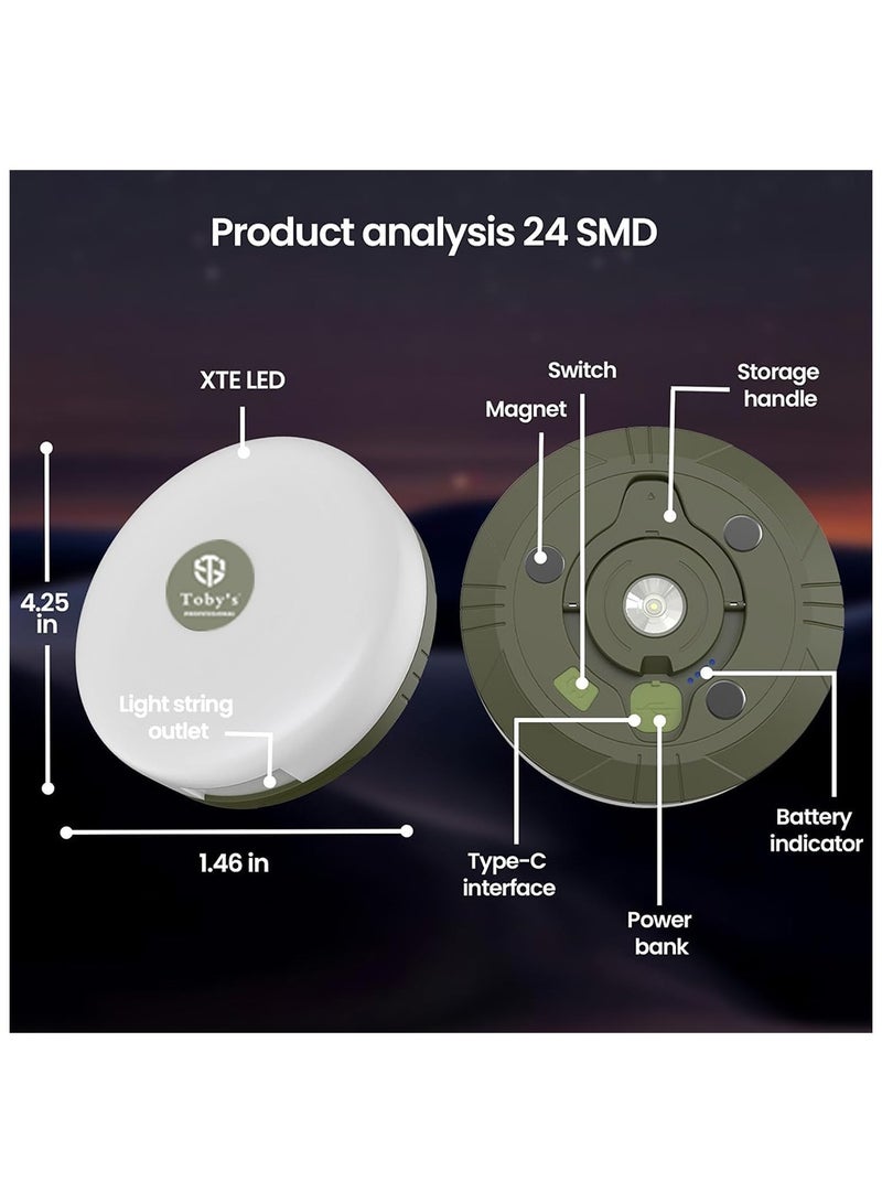 توبيز سلسلة أضواء التخييم من توبي، 10 أمتار، 4 في 1 أضواء خارجية مع 5 أوضاع قابلة للتعديل، أضواء سلسلة LED قابلة لإعادة الشحن، مصباح تخييم محمول IP44، ضوء طوارئ للمشي لمسافات طويلة، خيمة، فناء، ديكور - Image 5